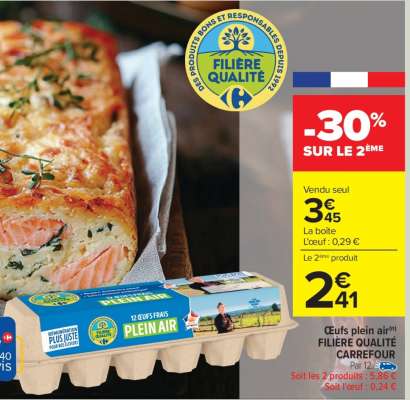Œufs plein air(n) FILIÈRE QUALITÉ CARREFOUR