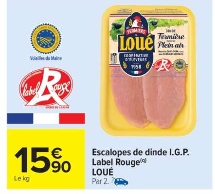 Escalopes de dinde I.G.P. Label Rouge LOUÉ