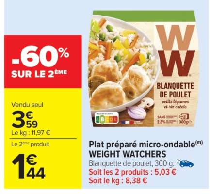 WEIGHT WATCHERS Blanquette de poulet
