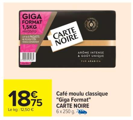 Café moulu classique "Giga Format" CARTE NOIRE