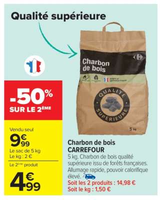 Charbon de bois CARREFOUR