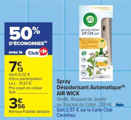 Spray Désodorisant Automatique AIR WICK