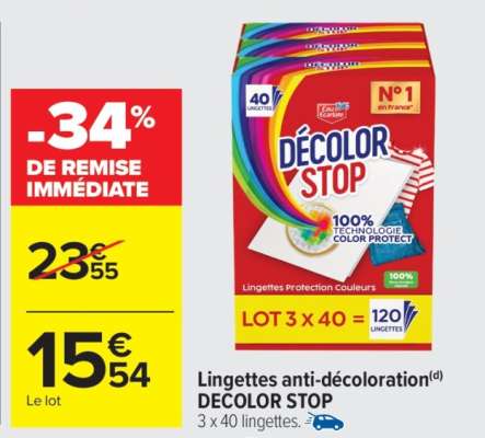 LINGETTES ANTI-DÉCOLORATION 'DÉCOLOR STOP'