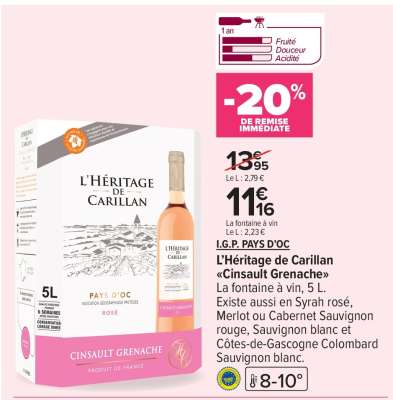 L'Héritage de Carillan «Cinsault Grenache»