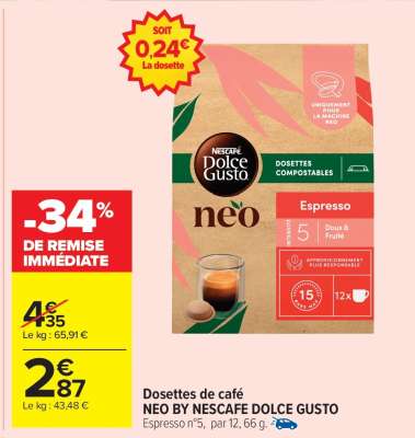 Dosettes de café NEO BY NESCAFE DOLCE GUSTO