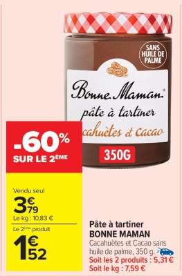 Pâte à tartiner "Bonne Maman"