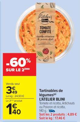 Tartinables de légumes L’ATELIER BLINI