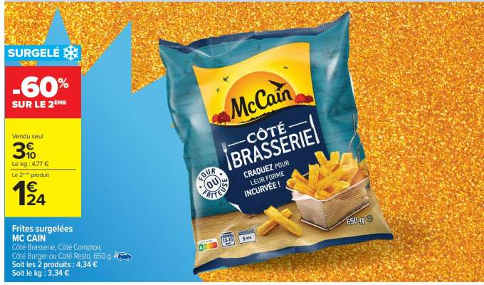 Frites surgelées MC CAIN