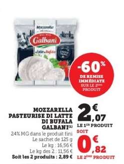 MOZZARELLA PASTEURISÉE DI LATTE DI BUFALA GALBANI