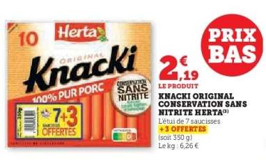 Knacki Original Conservation Sans Nitrite Herta