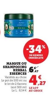 MASQUE OU SHAMPOOING HERBAL ESSENCES