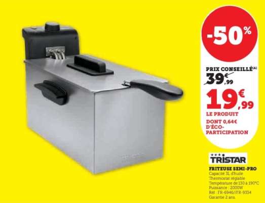 TRISTAR FRITEUSE SEMI-PRO