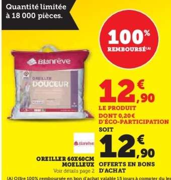 OREILLER 60X60CM MOELLEUX