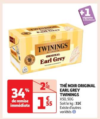 THÉ NOIR ORIGINAL EARL GREY TWININGS