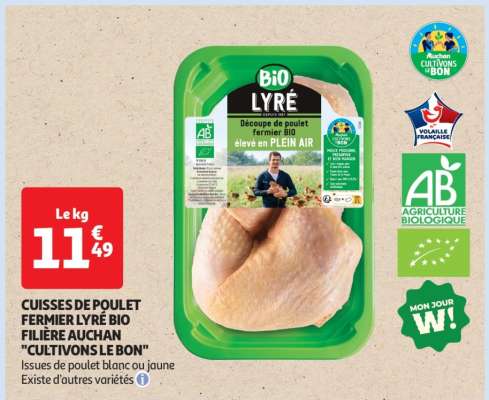 Cuisses de poulet fermier Lyré Bio