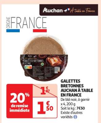 Galettes Bretonnes Auchan À Table En France
