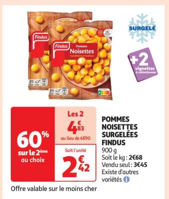POMMES NOISETTES SURGELÉES FINDUS