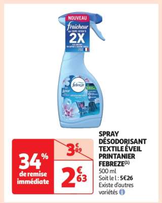 Spray Désodorisant Textile Éveil Printanier Febreze