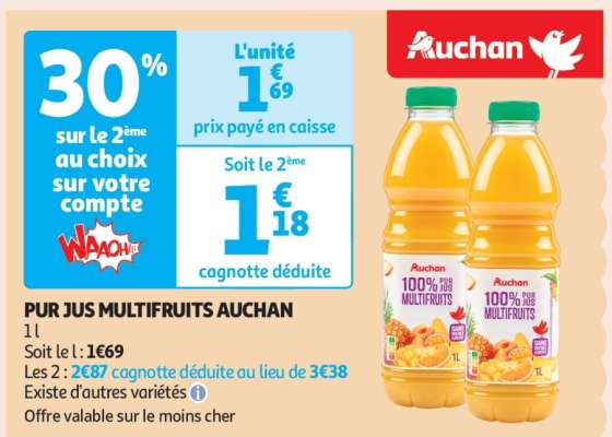 Pur Jus Multifruits Auchan