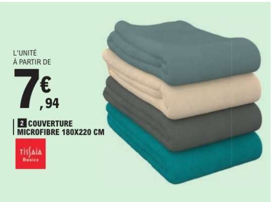 COUVERTURE MICROFIBRE 180X220 CM