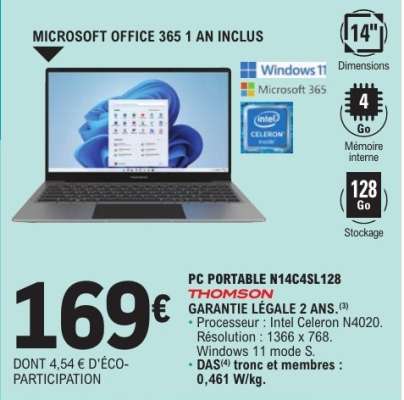 PC PORTABLE N14C4SL128