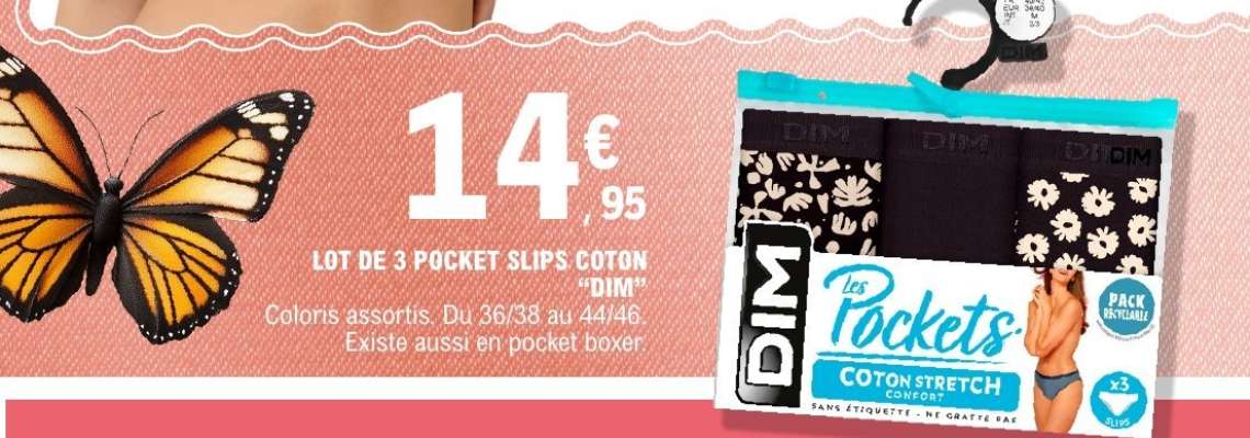 LOT DE 3 POCKET SLIPS COTON "DIM"