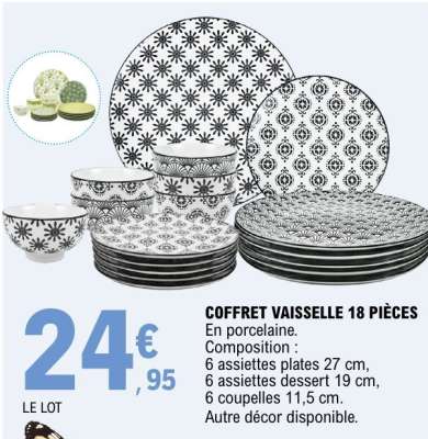 COFFRET VAISSELLE 18 PIÈCES