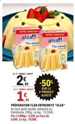 PRÉPARATION FLAN ENTREMETS "ALSA"