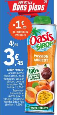 Oasis Sirop Passion Abricot