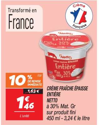 Crème fraîche épaisse entière