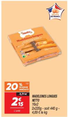 Madeleines Longues Netto