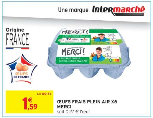 ŒUFS FRAIS PLEIN AIR X6 MERCI