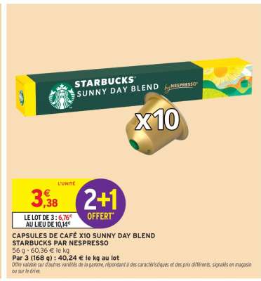 CAPSULES DE CAFÉ X10 SUNNY DAY BLEND
