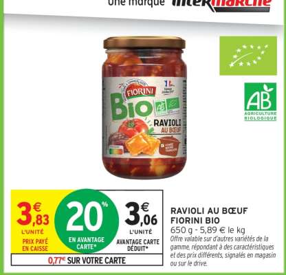 Ravioli au bœuf Fiorini Bio