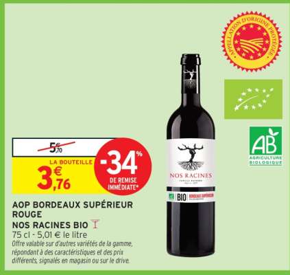 AOP Bordeaux Supérieur Rouge Nos Racines Bio