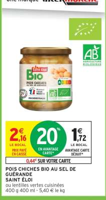 Pois chiches bio au sel de Guérande Saint Éloi