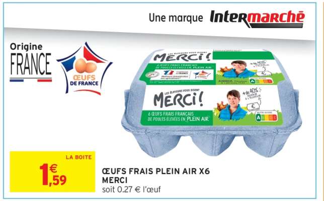 ŒUFS FRAIS PLEIN AIR X6 MERCI