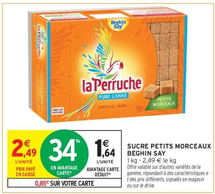 SUCRE PETITS MORCEAUX BEGHIN SAY