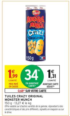 Tuiles Crazy Original Monster Munch