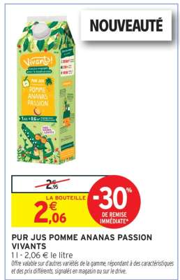 PUR JUS POMME ANANAS PASSION VIVANTS