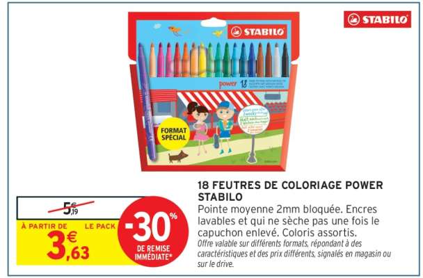 18 FEUTRES DE COLORIAGE POWER STABILO