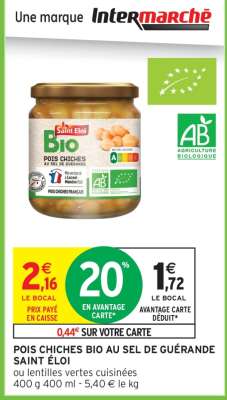 Pois chiches bio au sel de Guérande Saint Éloi