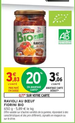 Ravioli au bœuf Fiorini Bio