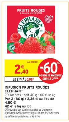 Infusion Fruits Rouges Eléphant