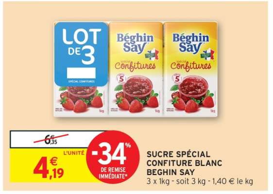 SUCRE SPÉCIAL CONFITURE BLANC BÉGHIN SAY