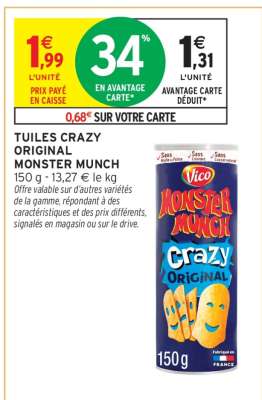 Tuiles Crazy Original Monster Munch