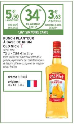 PUNCH PLANTEUR À BASE DE RHUM OLD NICK