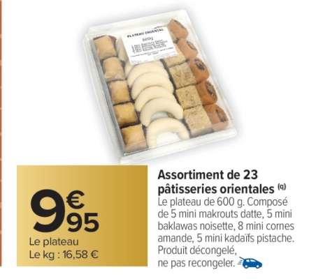 Assortiment de 23 pâtisseries orientales