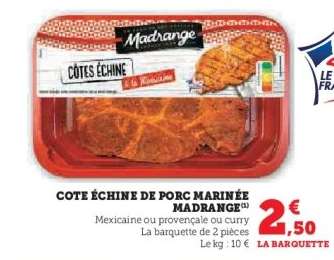 Côte Échine de Porc Marinée Madrange