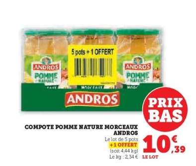 COMPOTE POMME NATURE MORCEAUX ANDROS